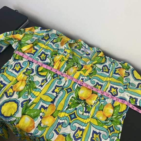 Divina Design Women's Lemon Printed Bathing Suit Coverup One Size Yellow Blue - Picture 6 of 7